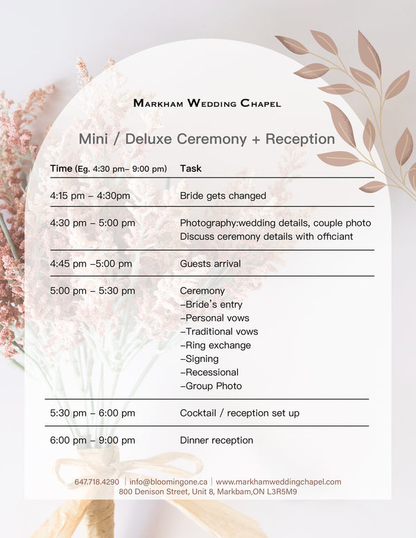 Mini Ceremony + Reception Package